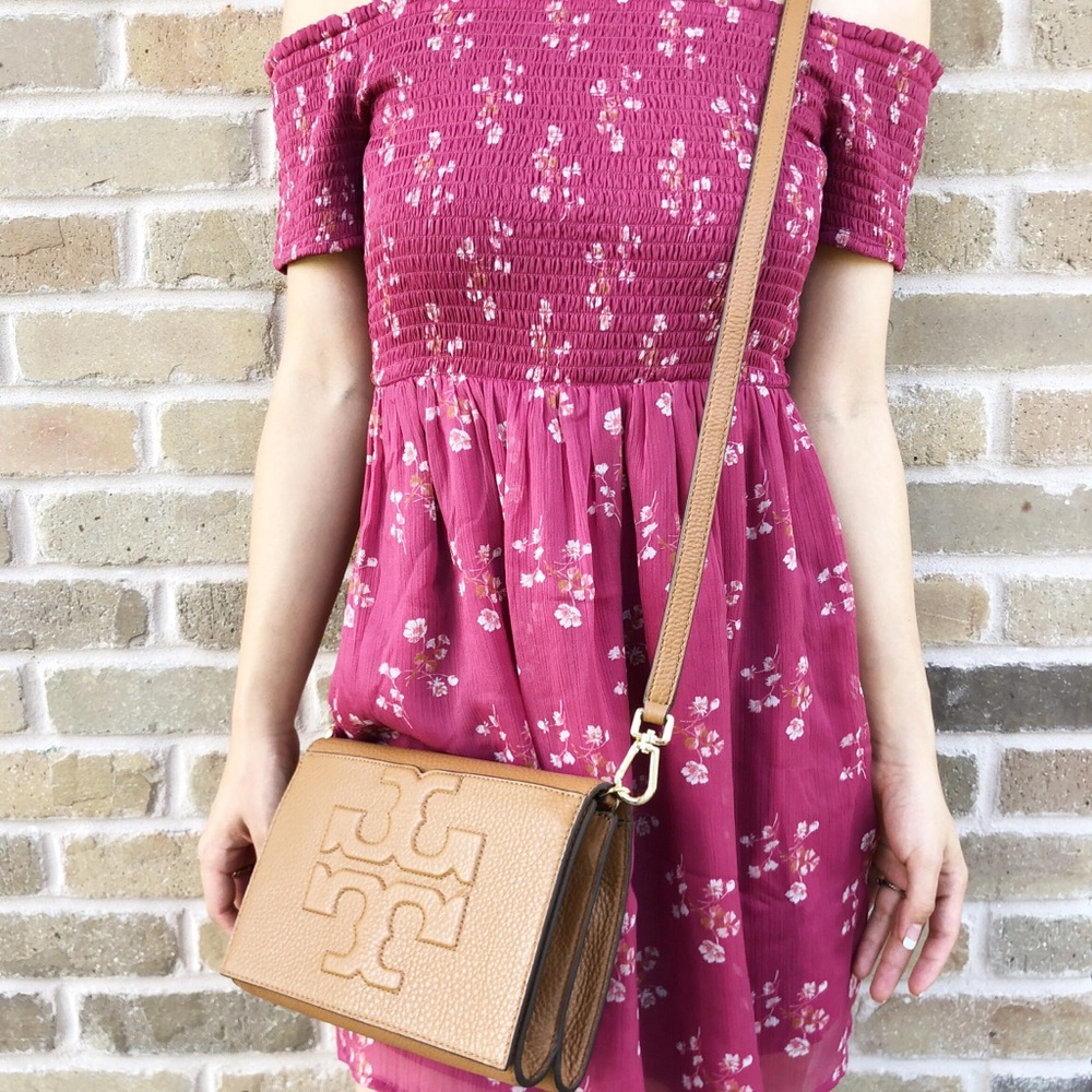 Tory Burch Bombe T Combo Crossbody Messenger Bark - Picture 2 of 8